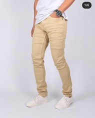 Celana panjang pensil pria coklat moca jeans pria stret