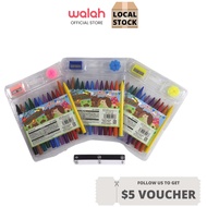 12 color plastic crayon with sharpener and eraser