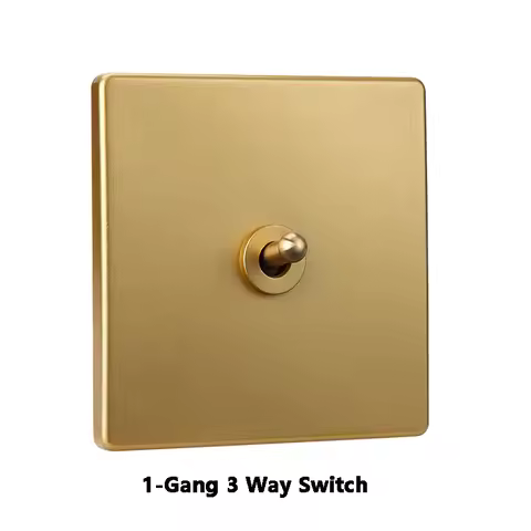 1-4 Gang 2 Way Champagne Matte Gold Wall Light Brass Lever Toggle Switch for Home Improvement