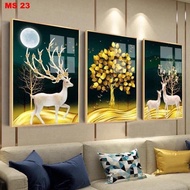Nordic Style Mirror Decor Wall Painting Set for Living Room and Office. H3 Hanging Nails Included
