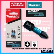 Makita B-63616 Impact Black Screw Bit PH2 x 25mm (2pcs)