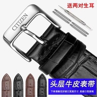 ️ Xikelai Strap ️ CITIZEN CITIZEN Strap Genuine Leather Men's Cowhide Watch Strap Pin Buckle Wrist Strap 14 16 18 20 22 24mm Leather Strap