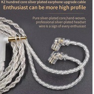 Best Silver kz Cable Upgrade Cable with Mic for kz edx kz zsn pro x kz zst Zs10 pro zsx es3 TRN MT1 