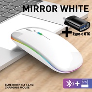 Actual Mouse Gaming Wireless Rechargeable Robot Taplak Mos Komputer Laptop Kabel Usb Tanpa