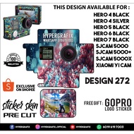 GOPRO HERO 4 , HERO 5 , HERO 6 , HERO 7, SJCAM 5000 , XIAOMI YI CAM 2K STICKER SKIN (DESIGN 272)