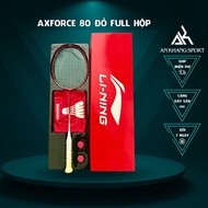 Lining Axforce 80 Red Limited Badminton Racket Full Box - Pre-Stretched 11kg, Max 13.5kg (Includes 5