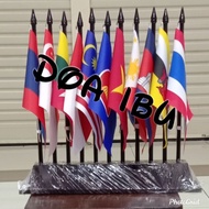 11-hole wooden table pole + ASEAN group flag