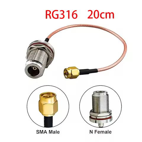 SMA male to N-type female RF coaxial adapter 20cm 7.8-inch SMA to N coaxial connector cable for rout