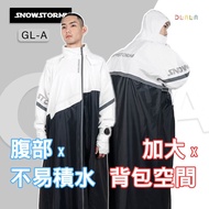 [SNOWSTORMI] Double Zipper Cyclone One-Piece Backpack Raincoat Wrist Watch Window Waterproof Cuff Fa