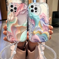 For IPhone 17 16 11 Pro 13 15 7Plus Pro Max 8 6 6s XR XS Colorful Swirl Cream Case