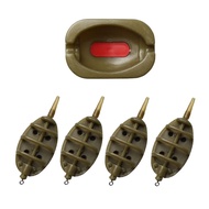 Inline Method Feeder Set Carp Fishing Tackle 4 Inline Method Feeders with 1 Rubber Mould Carp Fishin