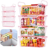 Goovilla Freezer Organizer Bins For 5-7 Cu.FT Chest Freezer, 4 Pack Black | Foldable Handle Stackabl
