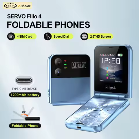 SERVO Flilo4 Foldable Mobile Phone 4 SIM Standby Magic Voice Speed Dial Call Recording MP4 Player Fl