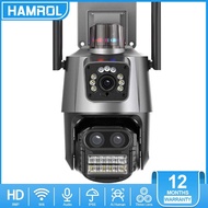 Hamrol กล้อง8MP 3ตัว4Kกล้อง WIFI ติดนอกบ้านกันน้ำมีการมองเห็นได้ในเวลากลางคืนสีซูมกล้อง IP 8เท่าวิดีโอกล้องวงจรปิดกล้องวงจรปิด PTZ