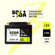 SODA Sodium-Ion motorcycle starting battery SDB4L-SB [12V - 3.9A - CCA : 60A ]