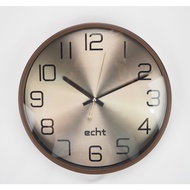 ECHT Wall Clock Silent Movement 12" Aluminum Metal Dial Plastic Frame Glass Cover