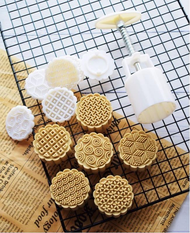 Bộ Khuôn Nén Lò Xo 6 Mặt Làm Bánh Trung Thu 100gr Mẫu Mới Đẹp Mắt- Làm bánh tại nhà rẻ đẹp an toàn/