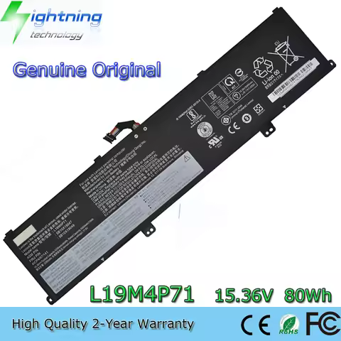 New Genuine Original L19M4P71 15.36V 80Wh Laptop Battery for Lenovo ThinkPad P1 Gen 3 20TH002LAU 5B1