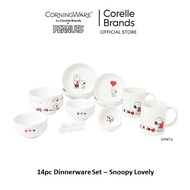Corelle Brands Corningware 14pcs Dinnerware Set - Snoopy Lovely