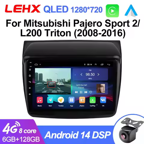 LEHX L6Pro 8Core Car Radio Android Auto For Mitsubishi Pajero Sport 2 L200 Triton 2008 - 2016 CarPla