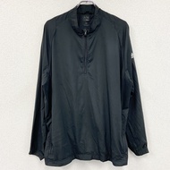 古著黑色adidas半拉鍊套頭衫，尺寸 2XL