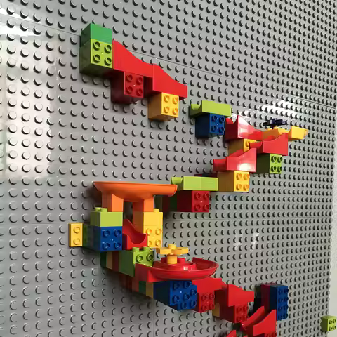 Creative Big Size Building Block Wall BasePlate Designer Marble Race Run Blocks Educational Toys For
