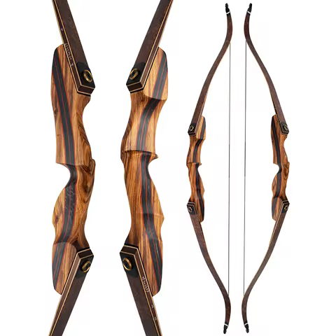 Deerseeker archery 60"\62" Takedown Recurve Bow with Flemish String RH/LHLaminated limbs with Woodgr