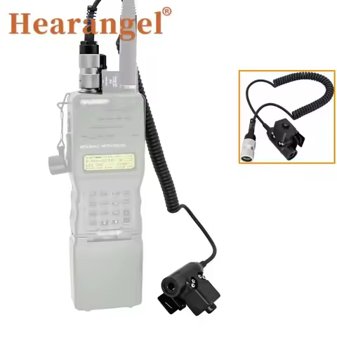 Hearangel Tactical Headset Adapter PRC PTT 6pin U94 PTT Spring Coil Design PTT Compatible with AN/PR