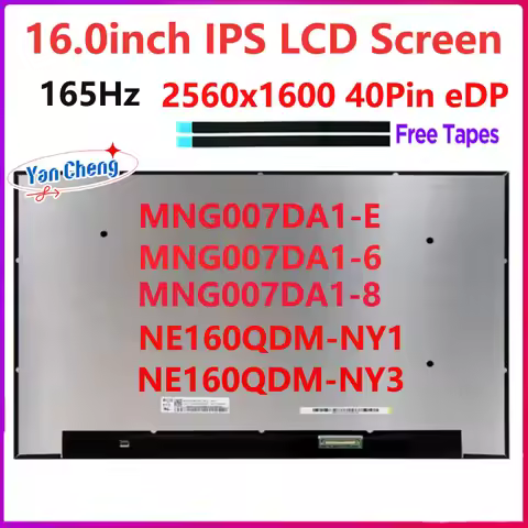 16.0 Inch Laptop LCD Screen NE160QDM-NY1 NE160QDM-NY3 MNG007DA1-E MNG007DA1-8 MNG007DA1-6 Display Pa