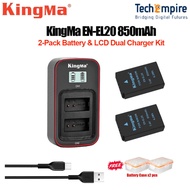 KingMa EN-EL20 2-Pack Battery and LCD Dual Charger Kit for Nikon COOLPIX P1000 P950 J1 J2 J3 S1