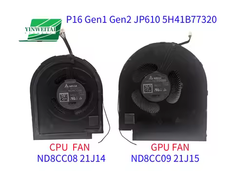 New Laptop CPU GPU Fan Cooler for Lenovo ThinkPad P16 Gen 1 GEN 2 JP610 5H41B77320 ND8CC08 21J14 ND8