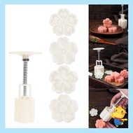 be&gt; Cute Hibiscus Shape DIY Mooncake Stamps Mooncake Moulds Mooncake Tools Hand Pressure Plastic Material Baking Accesso