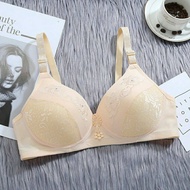 Justtoi. Large Size Pure Cotton Wireless Bra FOR Middle-aged and Elderly Mothers Ultra Thin Lace Gat