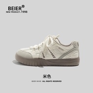 Beier Pink round Head Slip-On Shoes Womens Casual Sports Sneakers Low Help Spring New Style Flat Hee