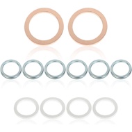 RACOONA 12PCS Crush Washer Kit, Gasket Servis Crush Washer untuk Palam Saliran Kotak Pemindah dan Di