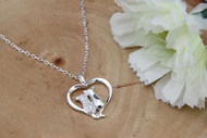 Silver thai 925 Silver Cubic Zirconia cat pendant Necklace สร้อยคอจี้แมวขนาด18inch +2เป็นเงินแท้ Cat