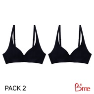 Bme เสื้อชั้นในไร้โครง Level 1 ฟองน้ำบาง รุ่น ME1C50 สีดำ 2  สีนู้ด 2 (แพ็ก 2)