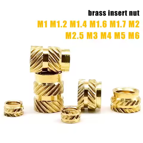 M1 M1.2 M1.4 M1.6 M1.7 M2 M2.5 M3 M4 M5 M6 Hot Melt Heat Injection Molding 3D Print Brass Copper Emb