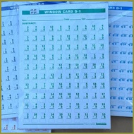 ♀ ▥ ✆ WINDOW CARDS (SOLD PER PACK OF 50 PIECES) A-1,S-1,M-1,D-1,A-2,S-2,M-2, D-2, A-3, S-3, M-3, D-