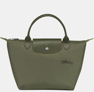 New 100% Genuine goods longchamp Le Pliage Green Handbag S foldable green short handle waterproof Canvas Shoulder Bags small size Tote Bag L1621919479 Forest color made in france