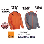 OREN SPORT WR04 Reversible Windbreaker Jacket - WARNA OREN/KELABU BERSULAM