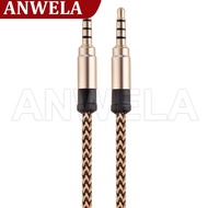 ANWELA Shop 1.5m 3M 3.5mm Audio male to male AUX Jack Speaker Connector Cable extension wire stereo 4 pole for MP3 Car Wire Headphone Cord