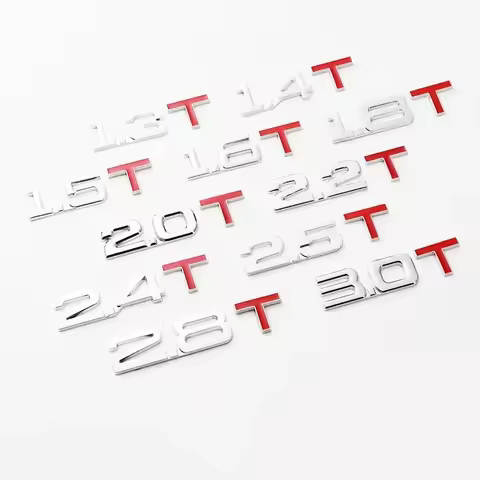 3D Metal 1.5T 1.6T 1.8T 2.0T 2.2T 2.4T 2.5T 2.8T 3.0T Car Sticker Emblem Badge Decal For Mazda KIA R