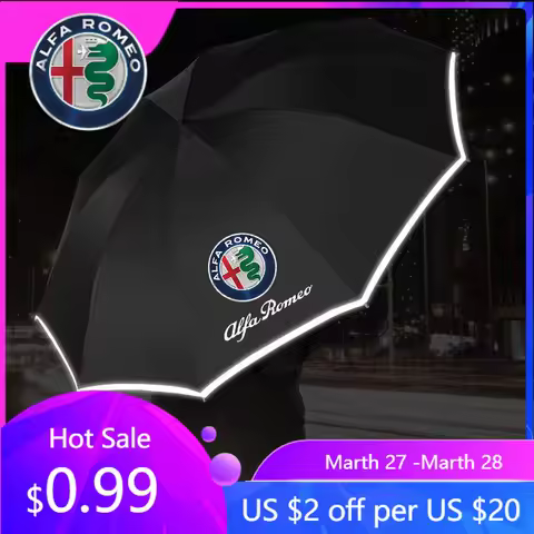 For Alfa Romeo Car Automatic Umbrella with LED Flashlight Reflective Stripe For Alfa Romeo giulietta