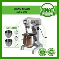Food Mixer 10L:3KG/20L:5KG Dough / Heavy Duty Commercial Stand Mixer 10/20 Litre 2 Bowl