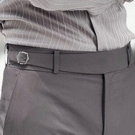 QD035 OZiNIO Slimfit high-waisted men's casual pants with GURKHA waistband design and multi-purpose 
