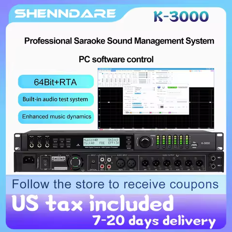 ShennDare K-3000 Digital Karaoke Processor Comes With Audio Test System RTA 64Bit DSP Processor Home