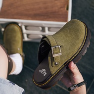 Dr. Martens รองเท้าแตะผู้ชายพื้นหนารองเท้าแตะลำลองกันลื่นสำหรับรองเท้าสตรีหนังนิ่มรองเท้าบู๊ตยางขนาด