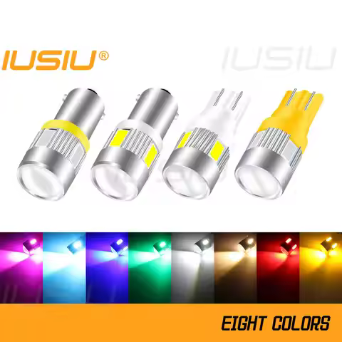 IUSIU 2PCS 194 T10 BA9S Led Bulb T4W Reading Interior 168 501 Door Dome Trunk License Plate Light Ca