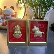 马年足金999马上有钱含金摆件八方来财神办公室金属装饰品文创礼Horse year gold 999 immediately rich gold ornamentsjhok205ff.my